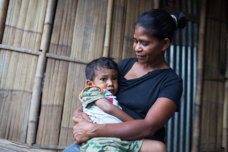 Isabel with her son, Luis*, who has been identified as being malnourished.