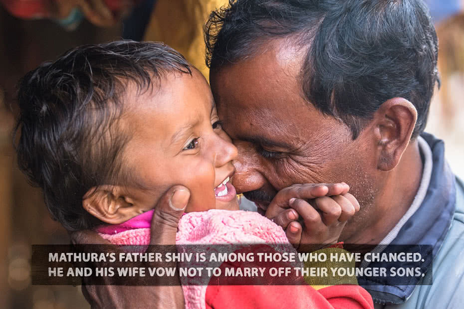 Photo of Mathura's father with his grandson