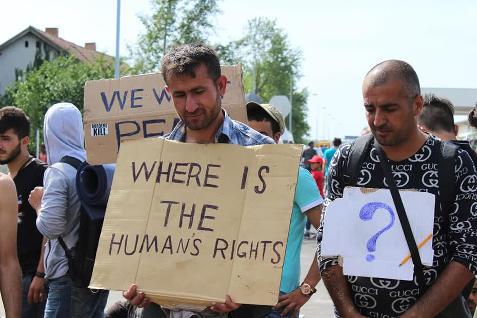 A Syrian man and refugee who has reached Serbia asks where the humanity has gone.