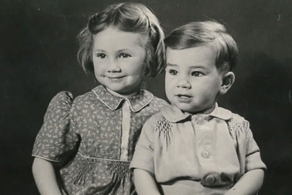 Gillian Roberts and her brother Christopher, photographed in September 1947.