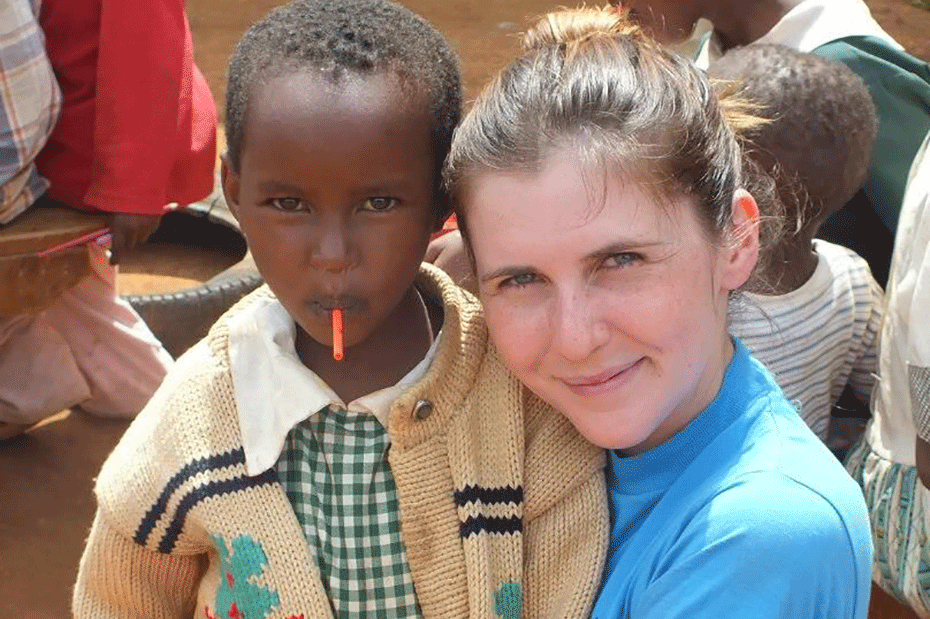 Lauren Shuttleworth with nine-year-old Esther from Kenya.