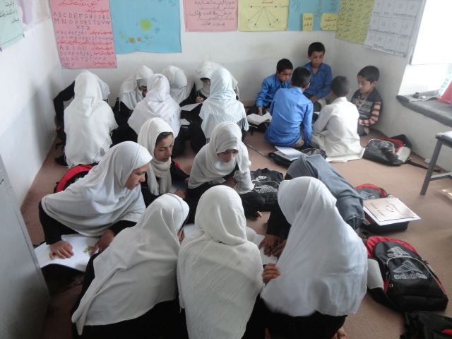 a class of school children in Afghanistan