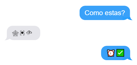 blog4 Photo: Emojis are being used to communicate safety with GBV survivors in Ecuador (replicated conversation).